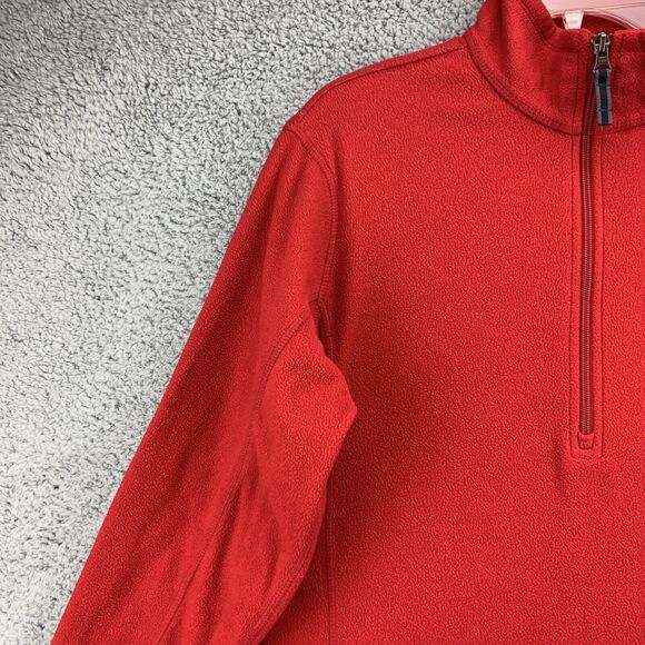 Lands' End Womens Fleece Jacket Sweater Size Medium 1/2 Zip Up Red Mock Neck - Picture 4 of 10
